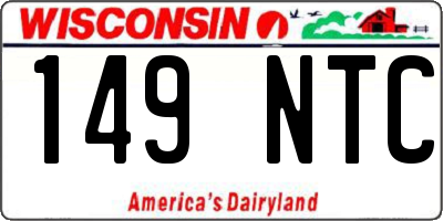 WI license plate 149NTC