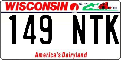WI license plate 149NTK