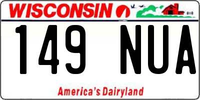 WI license plate 149NUA