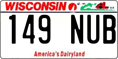 WI license plate 149NUB
