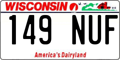 WI license plate 149NUF