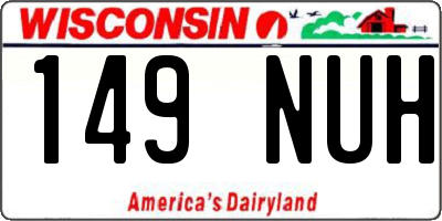 WI license plate 149NUH