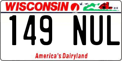 WI license plate 149NUL
