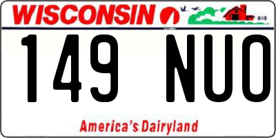 WI license plate 149NUO