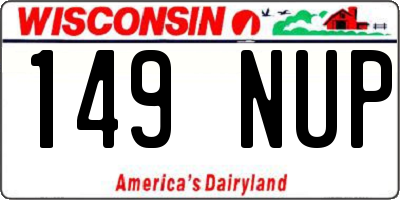WI license plate 149NUP