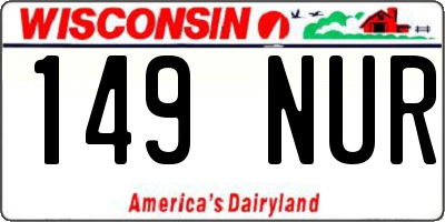 WI license plate 149NUR