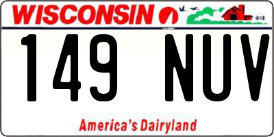 WI license plate 149NUV