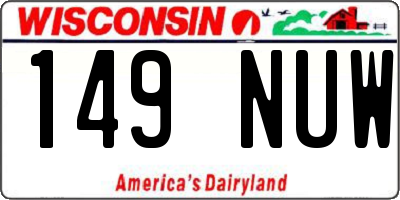 WI license plate 149NUW