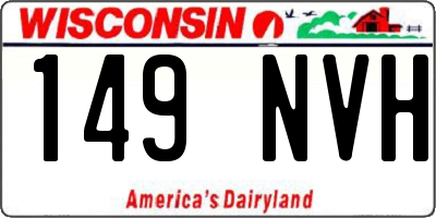 WI license plate 149NVH