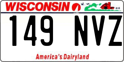 WI license plate 149NVZ