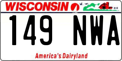 WI license plate 149NWA