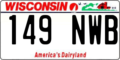 WI license plate 149NWB