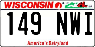 WI license plate 149NWI