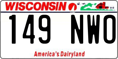 WI license plate 149NWO
