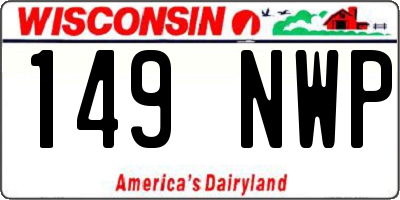 WI license plate 149NWP