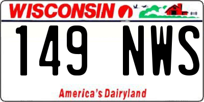WI license plate 149NWS