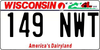 WI license plate 149NWT