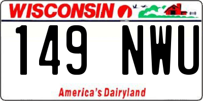 WI license plate 149NWU
