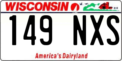 WI license plate 149NXS