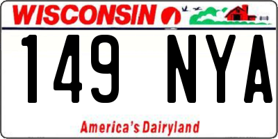 WI license plate 149NYA