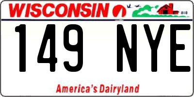 WI license plate 149NYE