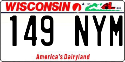 WI license plate 149NYM