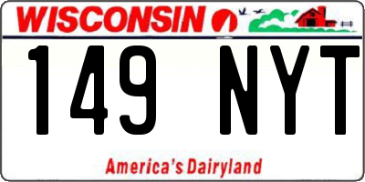 WI license plate 149NYT