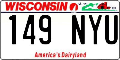 WI license plate 149NYU