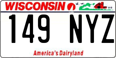 WI license plate 149NYZ
