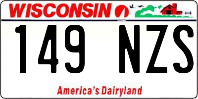 WI license plate 149NZS