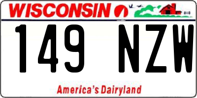 WI license plate 149NZW