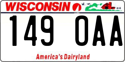 WI license plate 149OAA