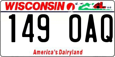 WI license plate 149OAQ