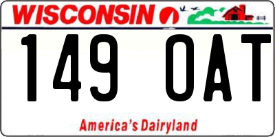WI license plate 149OAT