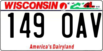 WI license plate 149OAV