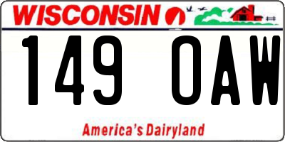 WI license plate 149OAW