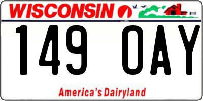 WI license plate 149OAY