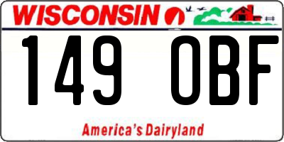 WI license plate 149OBF