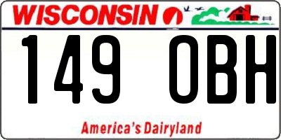 WI license plate 149OBH