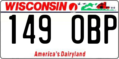 WI license plate 149OBP