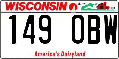 WI license plate 149OBW