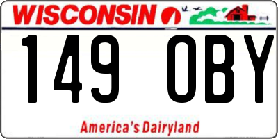 WI license plate 149OBY