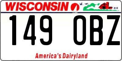 WI license plate 149OBZ