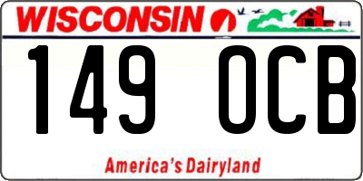 WI license plate 149OCB