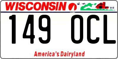 WI license plate 149OCL
