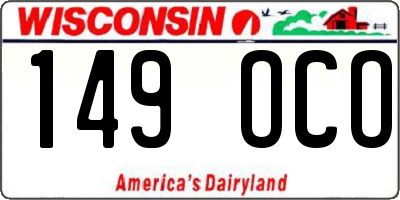 WI license plate 149OCO