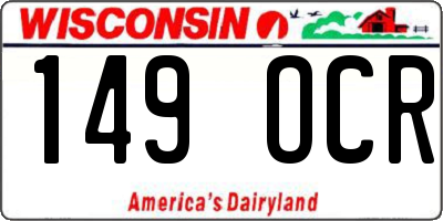 WI license plate 149OCR