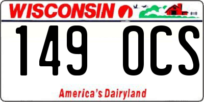 WI license plate 149OCS