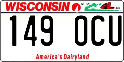 WI license plate 149OCU