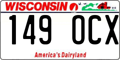 WI license plate 149OCX